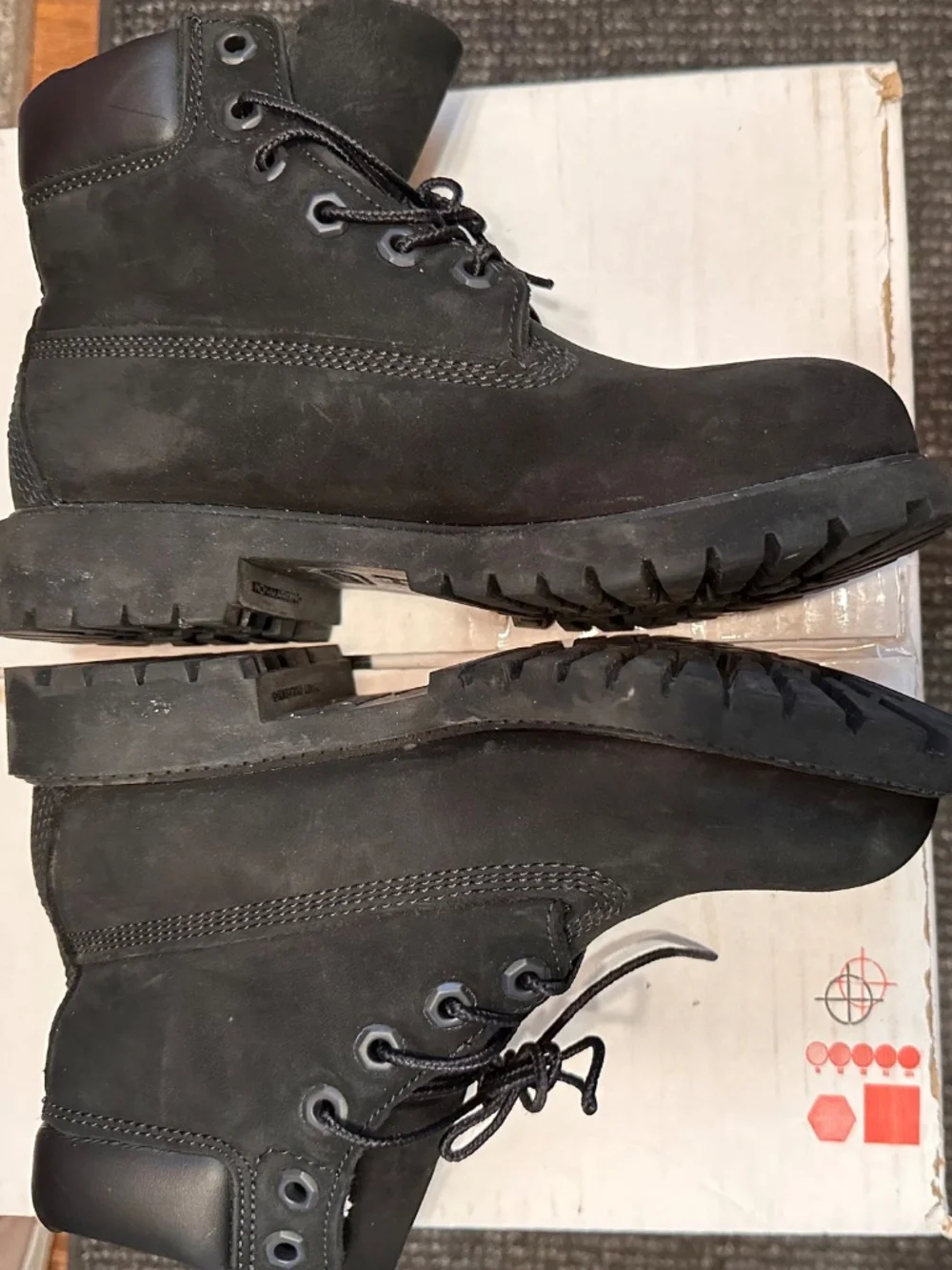 Timberland Junior Premium 6-Inch Waterproof Boots in black nubuck leather.